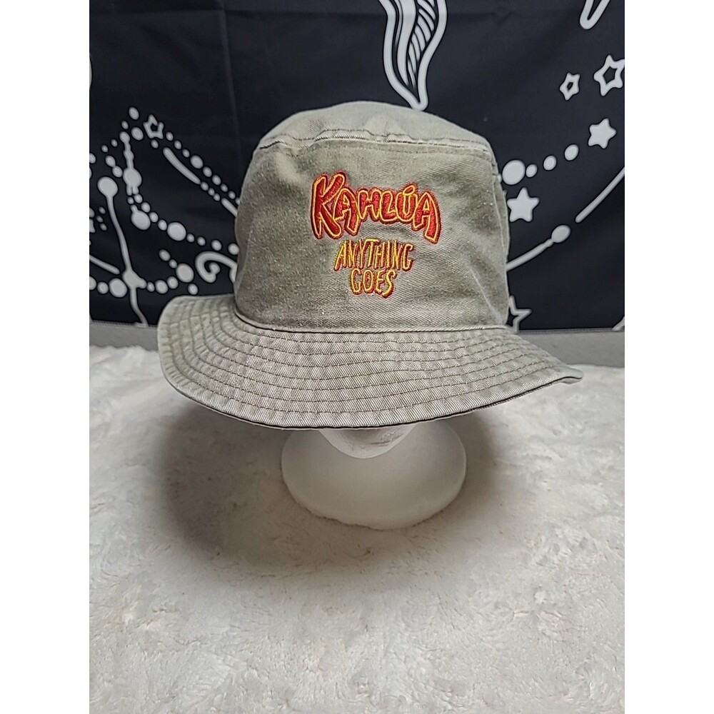 KAHLUA Anything Goes Vintage Gray Greenish Logo Bucket Hat Unisex